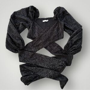 🎉5 for $45🎉 Lush Wrap Top Blous Shirt Size S Black